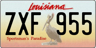 LA license plate ZXF955