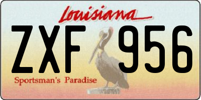 LA license plate ZXF956