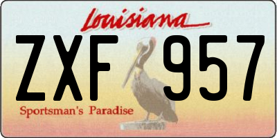 LA license plate ZXF957