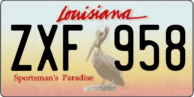LA license plate ZXF958