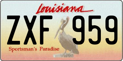 LA license plate ZXF959