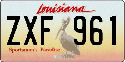 LA license plate ZXF961