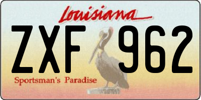 LA license plate ZXF962