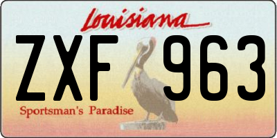 LA license plate ZXF963