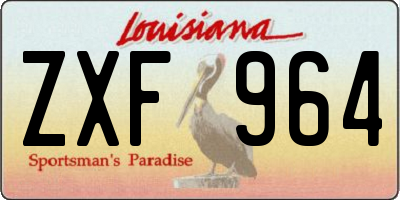 LA license plate ZXF964