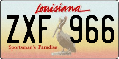 LA license plate ZXF966