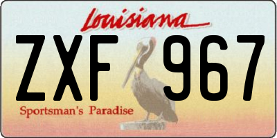 LA license plate ZXF967