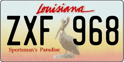 LA license plate ZXF968