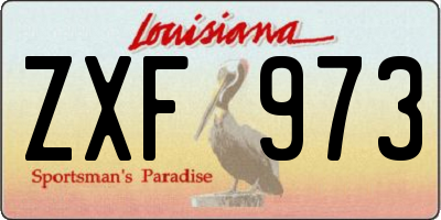 LA license plate ZXF973