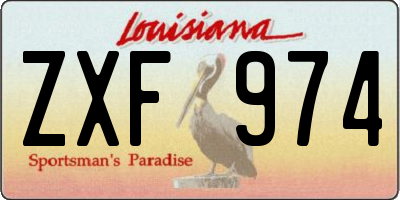 LA license plate ZXF974