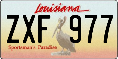 LA license plate ZXF977