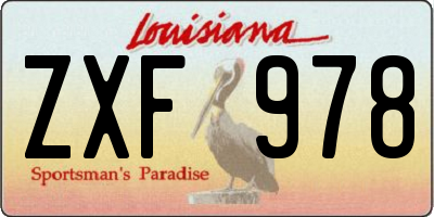 LA license plate ZXF978