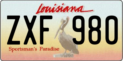 LA license plate ZXF980