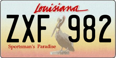 LA license plate ZXF982