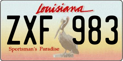 LA license plate ZXF983