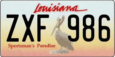 LA license plate ZXF986