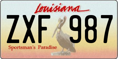 LA license plate ZXF987