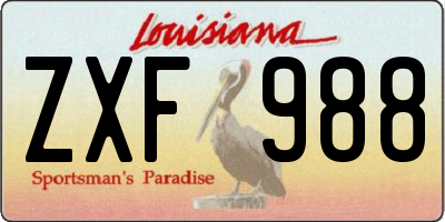 LA license plate ZXF988