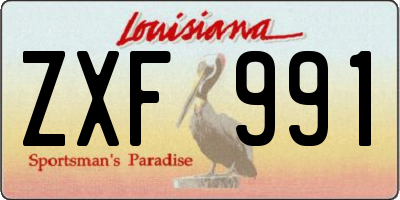LA license plate ZXF991