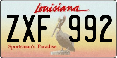 LA license plate ZXF992