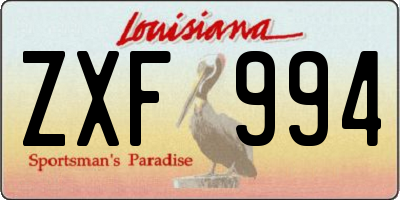 LA license plate ZXF994