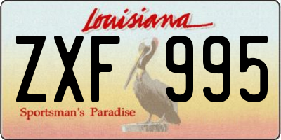 LA license plate ZXF995