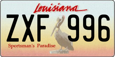 LA license plate ZXF996