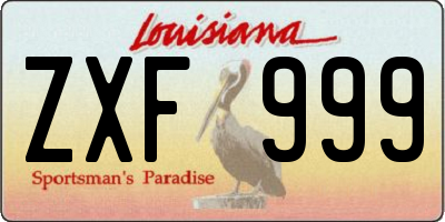 LA license plate ZXF999