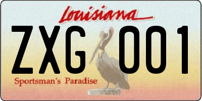 LA license plate ZXG001