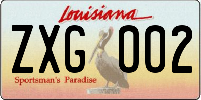 LA license plate ZXG002