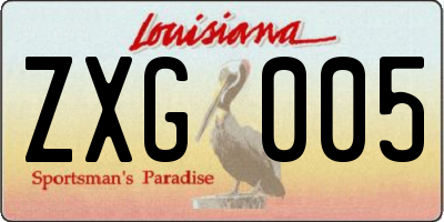 LA license plate ZXG005