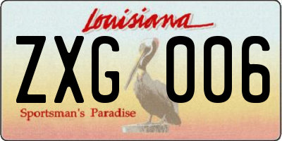 LA license plate ZXG006