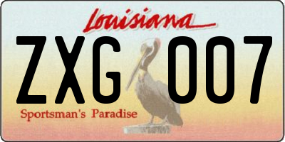 LA license plate ZXG007