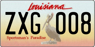 LA license plate ZXG008