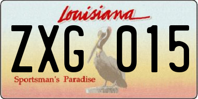 LA license plate ZXG015