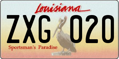 LA license plate ZXG020