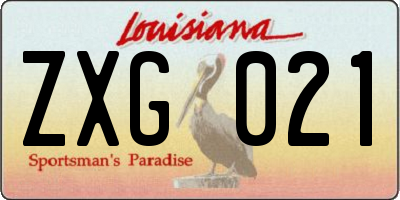 LA license plate ZXG021