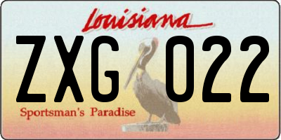 LA license plate ZXG022