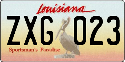 LA license plate ZXG023