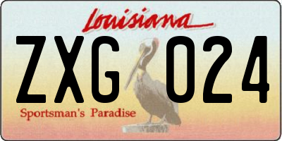 LA license plate ZXG024