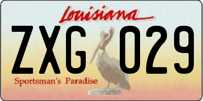 LA license plate ZXG029