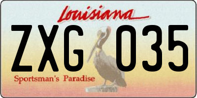 LA license plate ZXG035