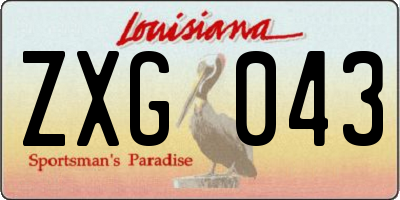 LA license plate ZXG043