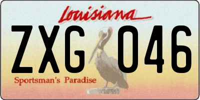 LA license plate ZXG046