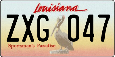 LA license plate ZXG047