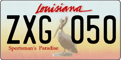 LA license plate ZXG050