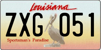 LA license plate ZXG051