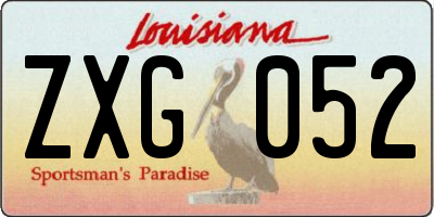 LA license plate ZXG052