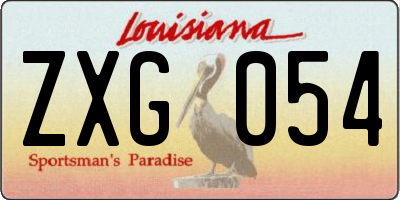 LA license plate ZXG054