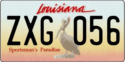 LA license plate ZXG056